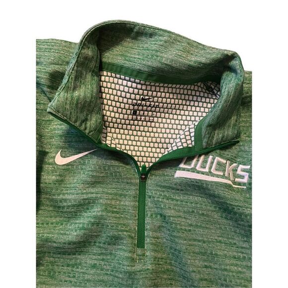 Nike Women's Heathered Green 1/4 Zip Pullover Active Wear Sweatshirt Size L Oreg - Picture 7 of 16